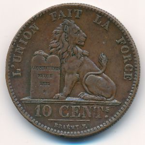 Belgium, 10 centimes, 1832–1856