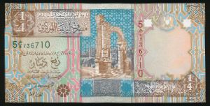 Libya, 1/4 динара, 2002