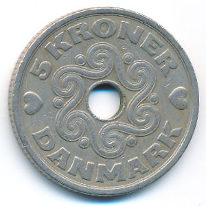 Дания, 5 крон (1990 г.)