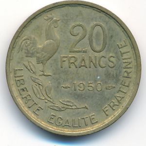 France, 20 francs, 1950