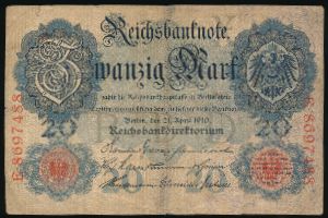 Германия, 20 марок (1910 г.)