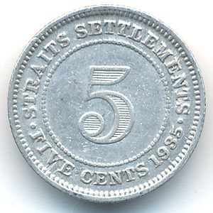 Стрейтс-Сетлментс, 5 центов (1935 г.)