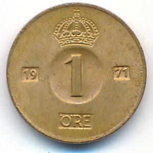 Швеция, 1 эре (1971 г.)