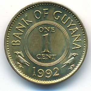 Guyana, 1 cent, 1992