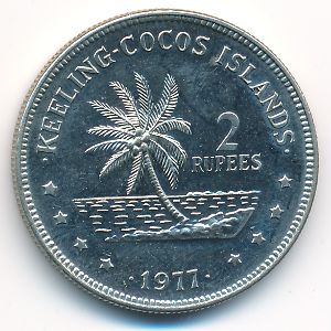Cocos (Keeling) Islands., 2 rupees, 1977