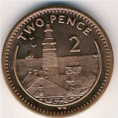 Gibraltar, 2 pence, 1998–2003