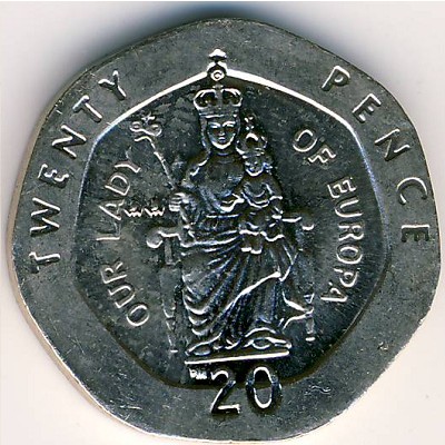 Гибралтар, 20 пенсов (1998–2003 г.)