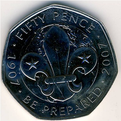 Великобритания, 50 пенсов (2007 г.)