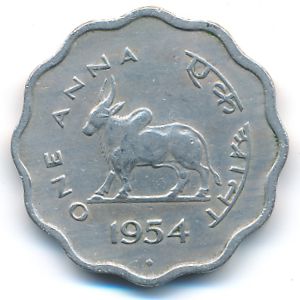 Индия, 1 анна (1950–1954 г.)