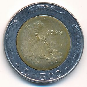 San Marino, 500 lire, 1989