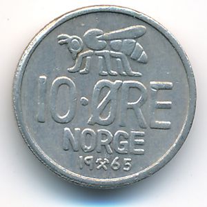 Норвегия, 10 эре (1965 г.)