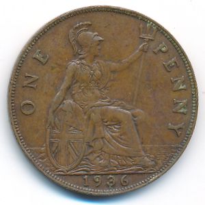 Great Britain, 1 penny, 1936