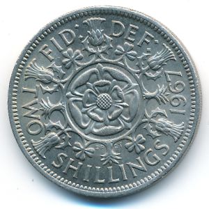Великобритания, 2 шиллинга (1954–1970 г.)