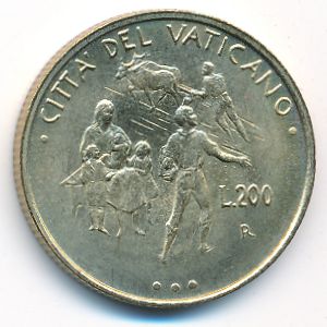 Vatican City, 200 lire, 1995