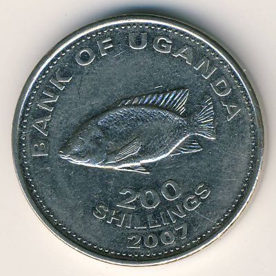 Уганда, 200 шиллингов (2007–2015 г.)