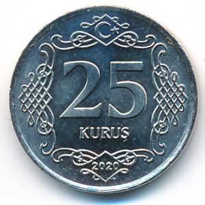 Turkey, 25 kurus, 2009–2021