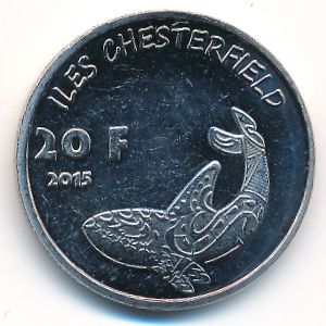 Острова Честерфилд., 20 франков (2015 г.)