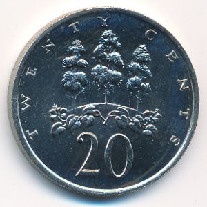Jamaica, 20 cents, 1969–1990