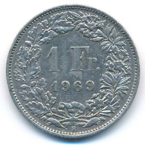 Швейцария, 1 франк (1969 г.)