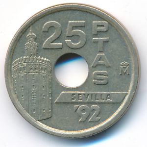 Испания, 25 песет (1992 г.)