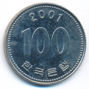 Южная Корея, 100 вон (2001 г.)