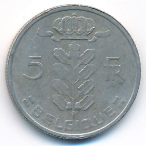 Belgium, 5 francs, 1972