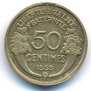 France, 50 centimes, 1939