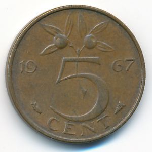 Нидерланды, 5 центов (1967 г.)