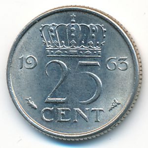 Нидерланды, 25 центов (1963 г.)