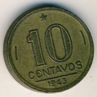Бразилия, 10 сентаво (1943–1945 г.)