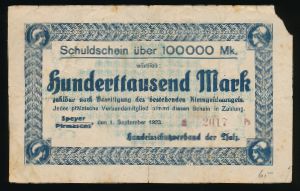 Шпайер., 100000 марок (1923 г.)