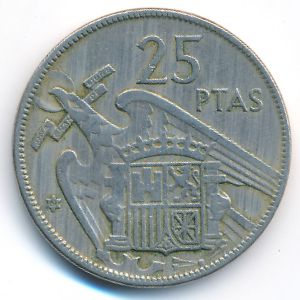 Испания, 25 песет (1957 г.)