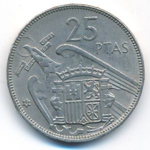 Испания, 25 песет (1957 г.)