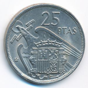 Испания, 25 песет (1957 г.)