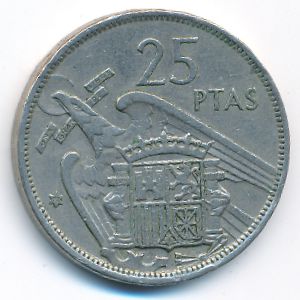 Испания, 25 песет (1957 г.)