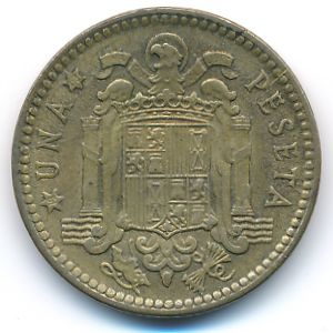 Spain, 1 peseta, 1953