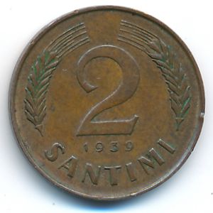 Латвия, 2 сантима (1939 г.)