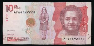 Колумбия, 10000 песо (2018 г.)
