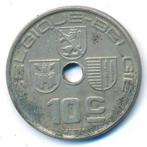 Belgium, 10 centimes, 1938