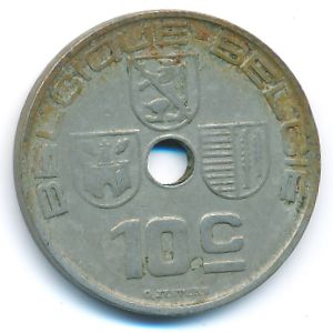 Belgium, 10 centimes, 1938