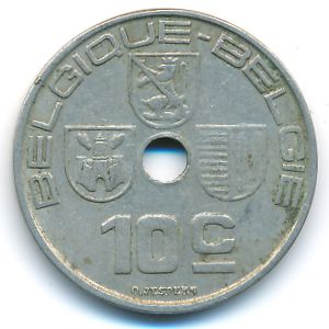 Belgium, 10 centimes, 1938