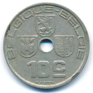 Belgium, 10 centimes, 1938