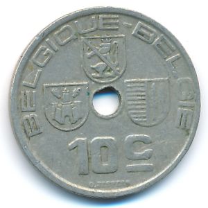 Belgium, 10 centimes, 1938