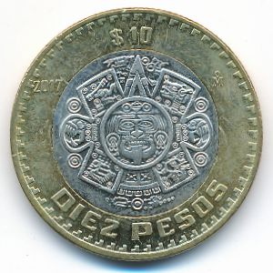 Мексика, 10 песо (2017 г.)