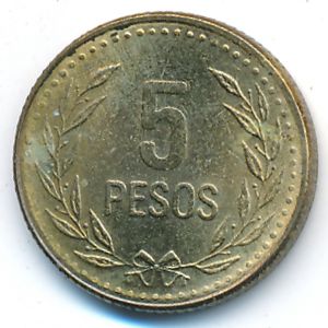 Колумбия, 5 песо (1993 г.)