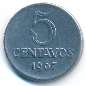 Brazil, 5 centavos, 1967