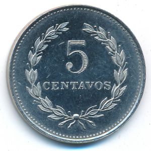El Salvador, 5 centavos, 1975–1986