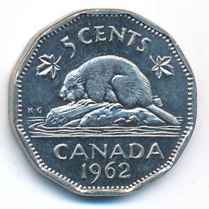 Канада, 5 центов (1955–1962 г.)