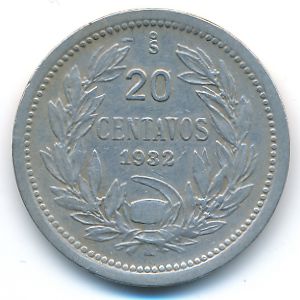 Chile, 20 centavos, 1932