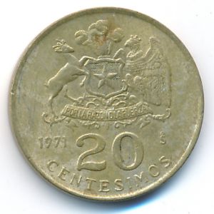 Chile, 20 centesimos, 1971